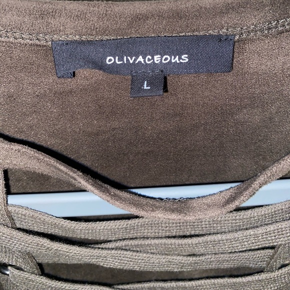 Olivaceous Suede V-Cut Tee - Picture 9 of 10
